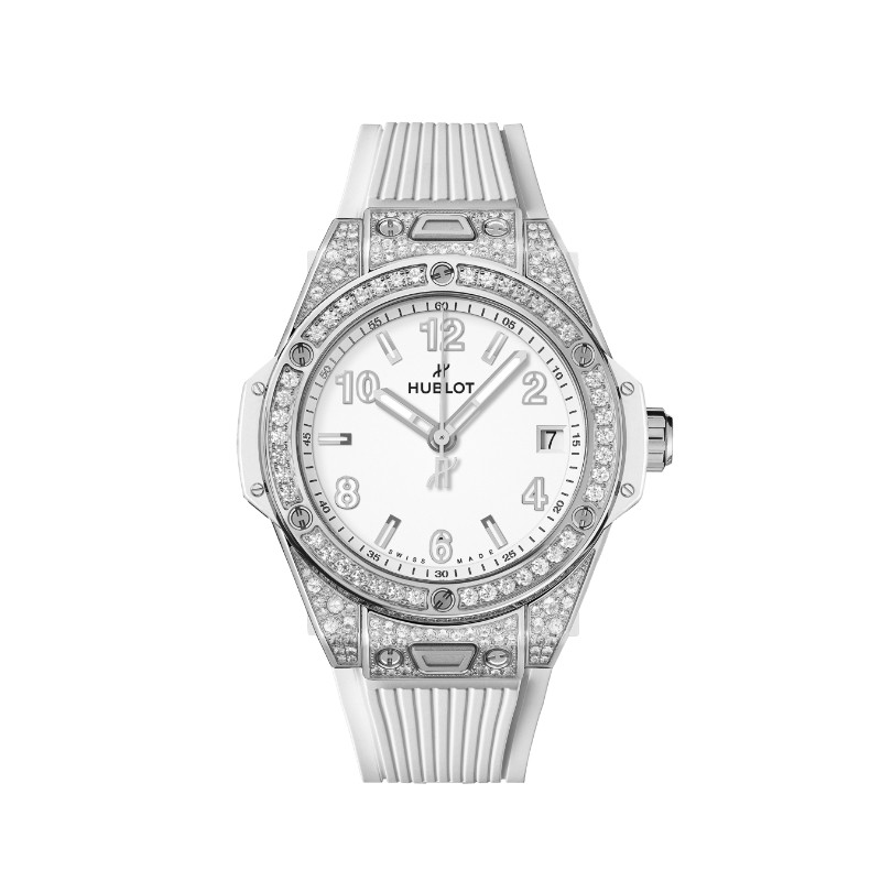 Big Bang One Click Steel White Pave Watch