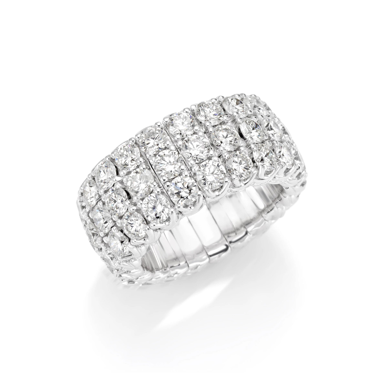 White Gold Xpandable™ Triple Row Diamond Ring - BDBGD04293