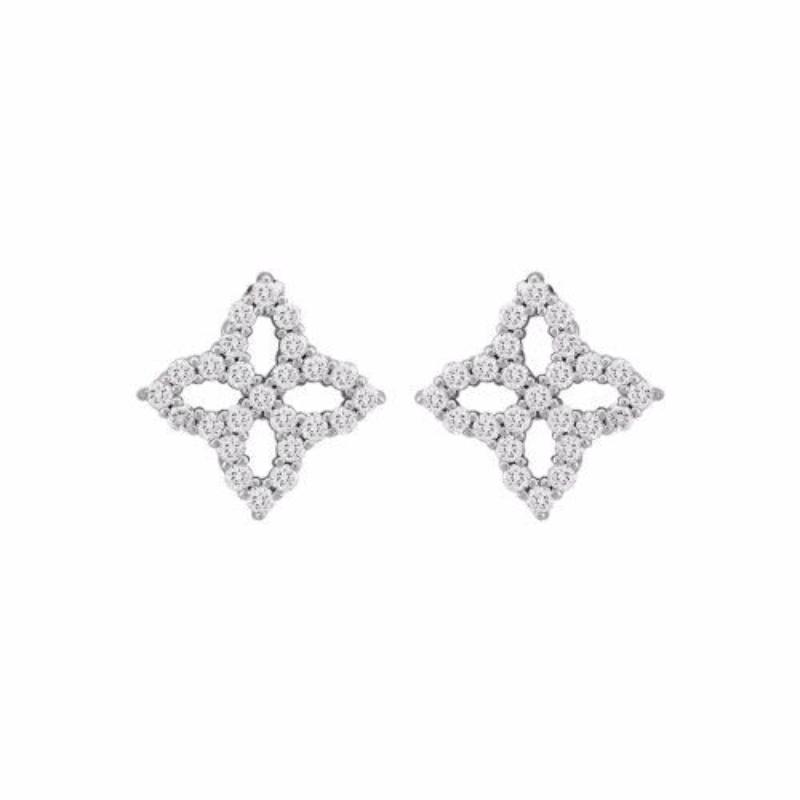 Princess Diamond Flower Earrings - DERFA12617